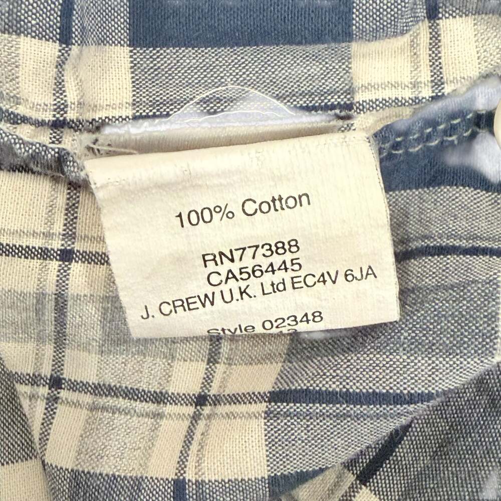 J.Crew Men's Medium Blue and White Plaid Secret Wash Button-Down Shirt - Picture 3 of 6